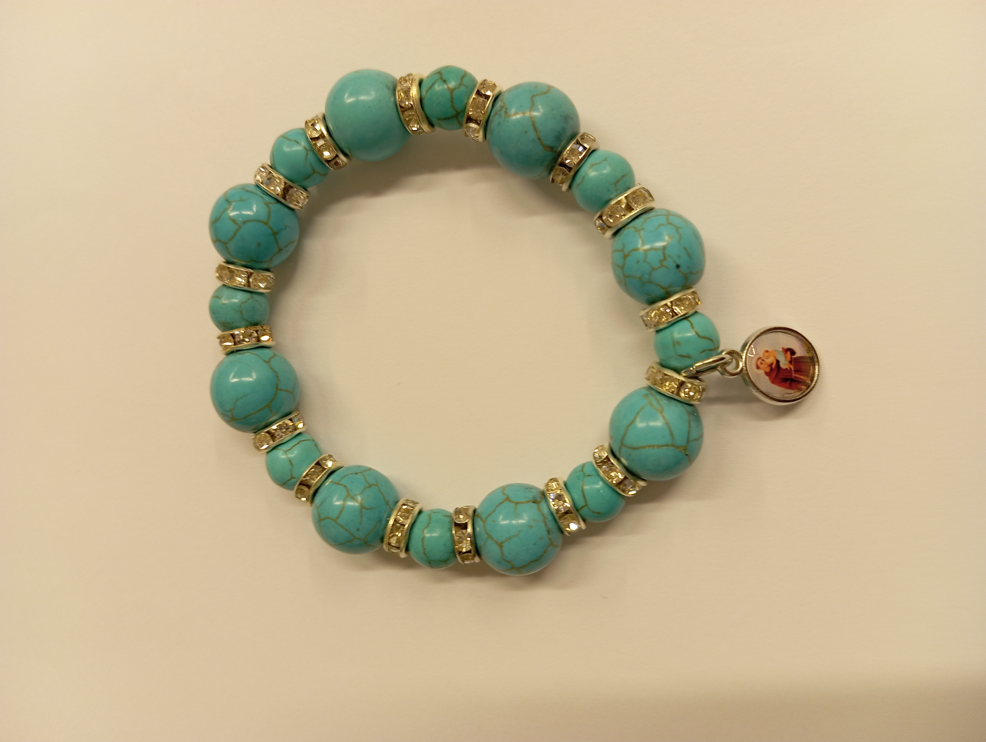 Pulsera de perlas azueles